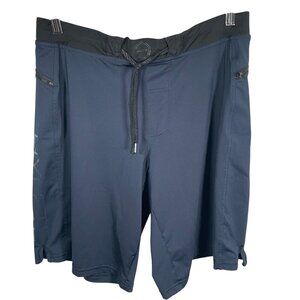 Hylete Athletic Shorts Mens Medium Blue Zip Pockets Above Knee Gym Running